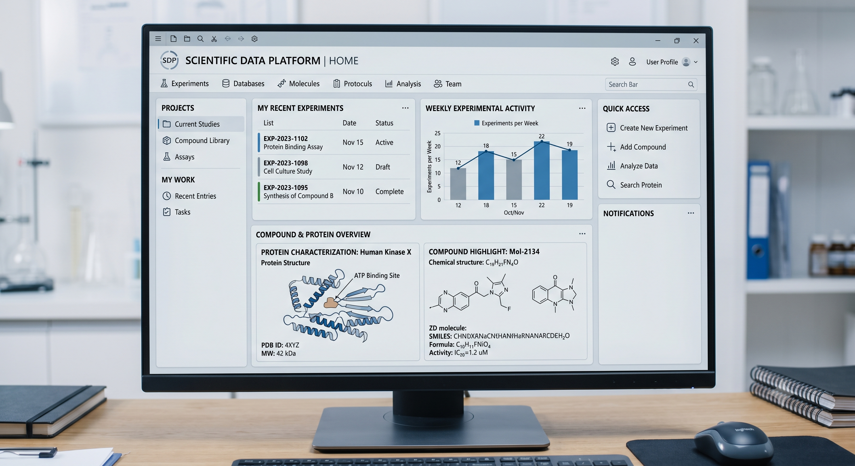 Analisi dati scientifici su tablet